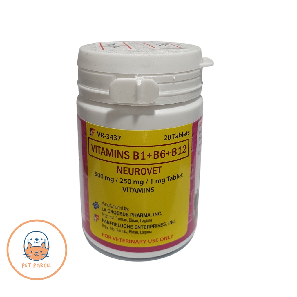 Neurovet Vitamin B1+B6+B12 20 tabs Shopee Philippines