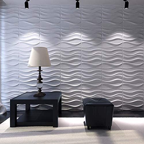 3D PVC Wall Panels for TV Background EnduraWall Decorative 3D Wall Panel, White 50*50cm Shopee