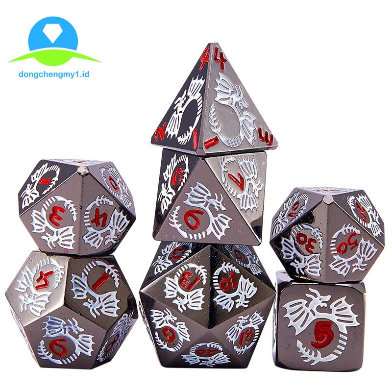 Metal Dice,New Type Dragon Pattern DND Metal Dice Set,Used for Dungeon