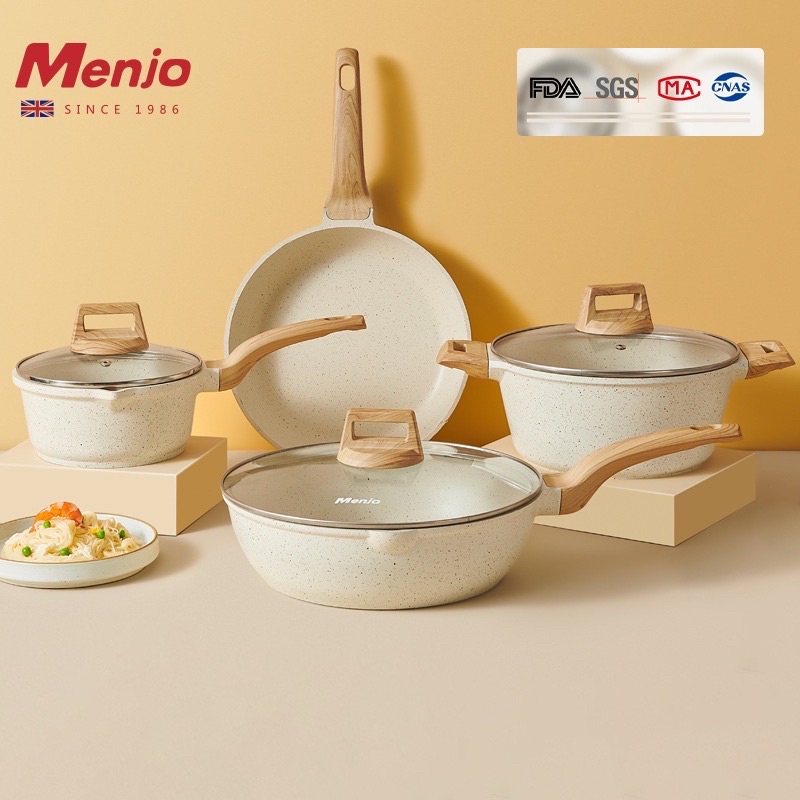 4Pcs Non Stick Cookware Set Kitchenware Set Wok frying pan Maifan Stone