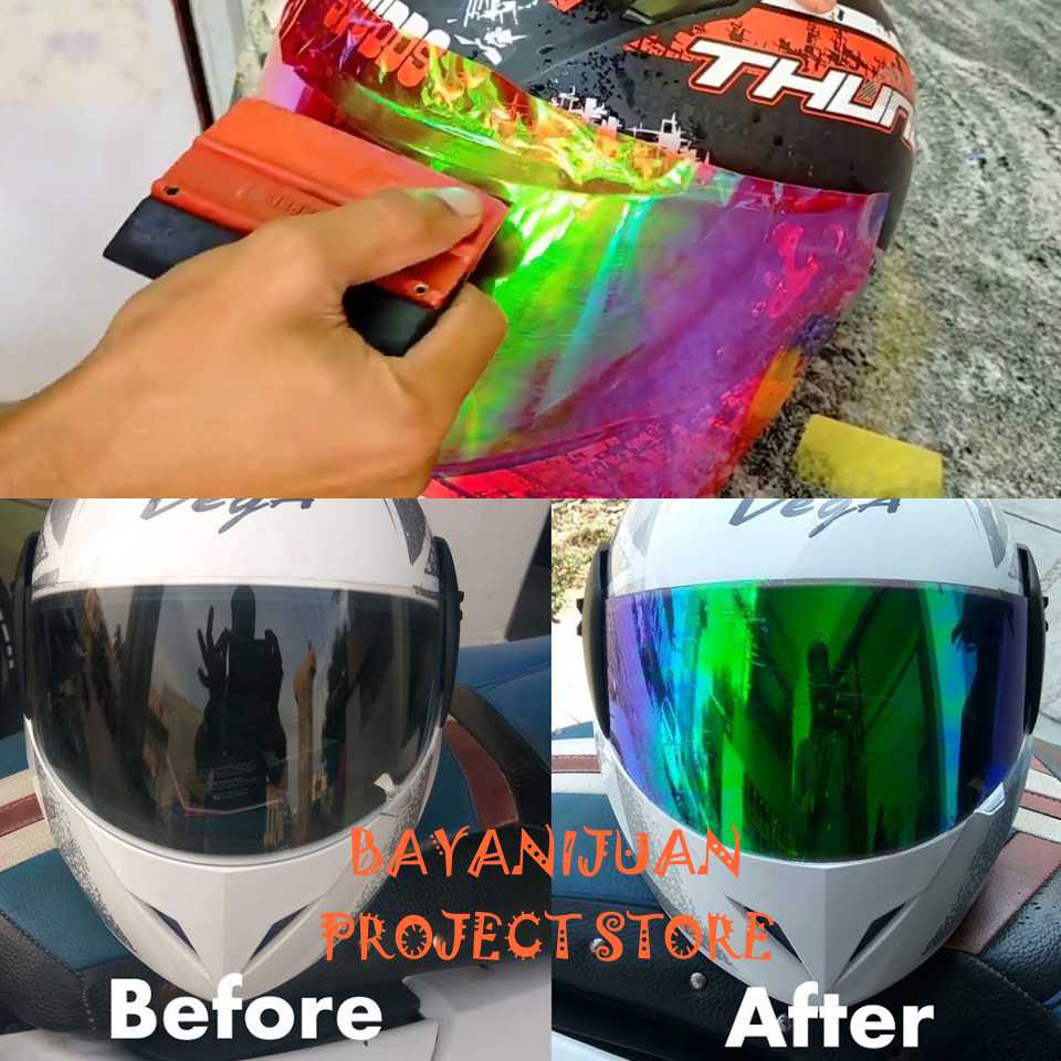 helmet visor tint sticker ( buy 3 get 1 free ) transparent film