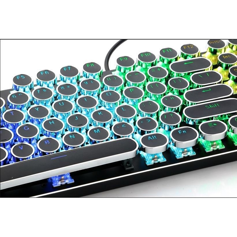 Steampunk Typewriter Keycaps For Backlit Mechanical Keyboard Round Key