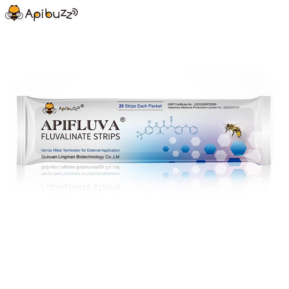 Varroa Mite Treatment Apibuzz Apifluva 20Strip Fluvalinate Strips Mite