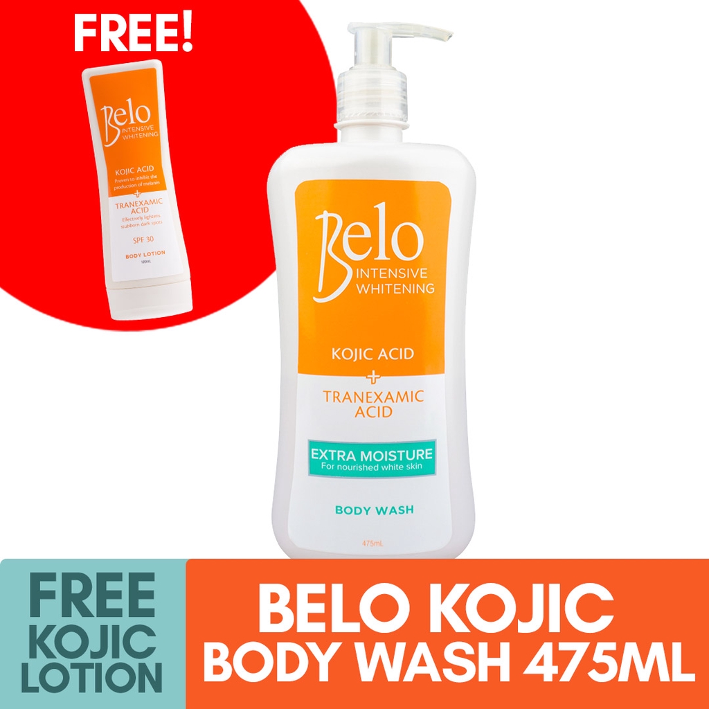 Belo Kojic Extra Moisture Body Wash 475mL + Kojic Lotion 100mL Shopee