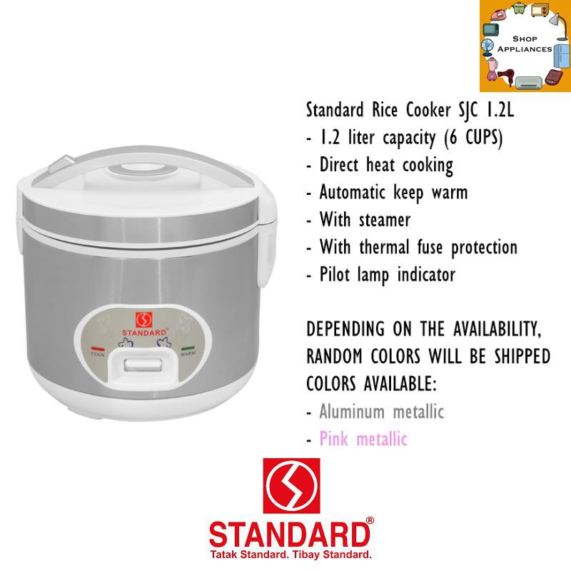 Standard Appliances Rice Cooker Jar Type Sjc 1.2L (6 Cups) | Shopee Philippines