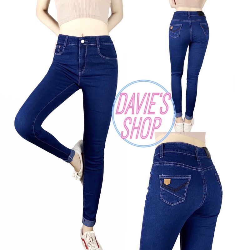 LAST SALE! High Waist Jeans Stretchable Indigo Denim Skinny Jeans Maong