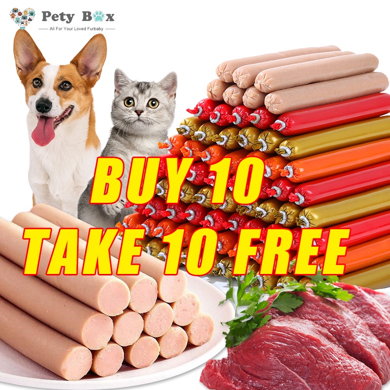 [Pety Box] Dog Treat Three Flavors of Sausage For All Dog Breeds Pet