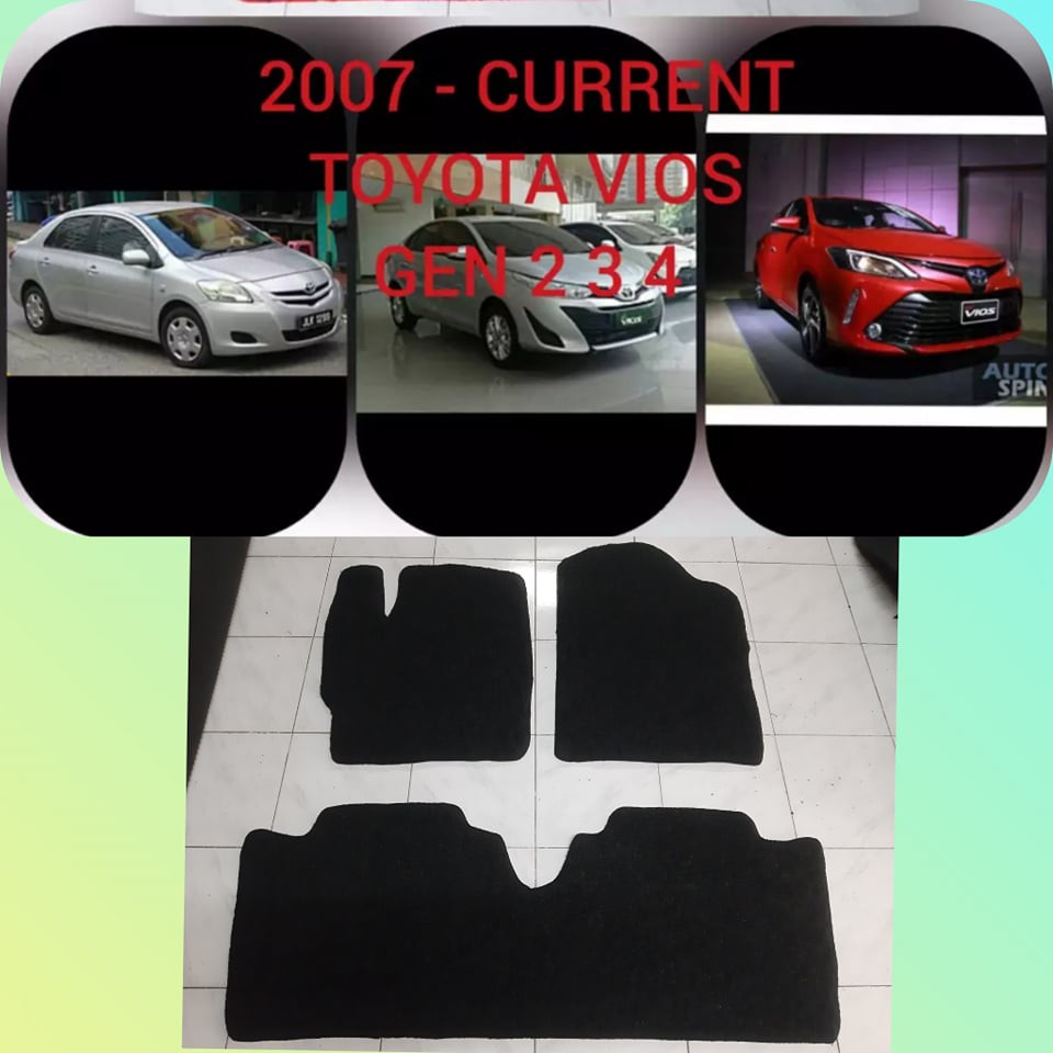 Toyota Vios 20072021 nomad rubber car mat with piping Vios nomad