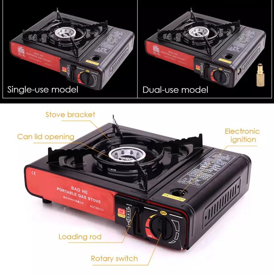 MH 2 in 1 Mini Camping Portable Butane Gas Stove Outdoor Portable
