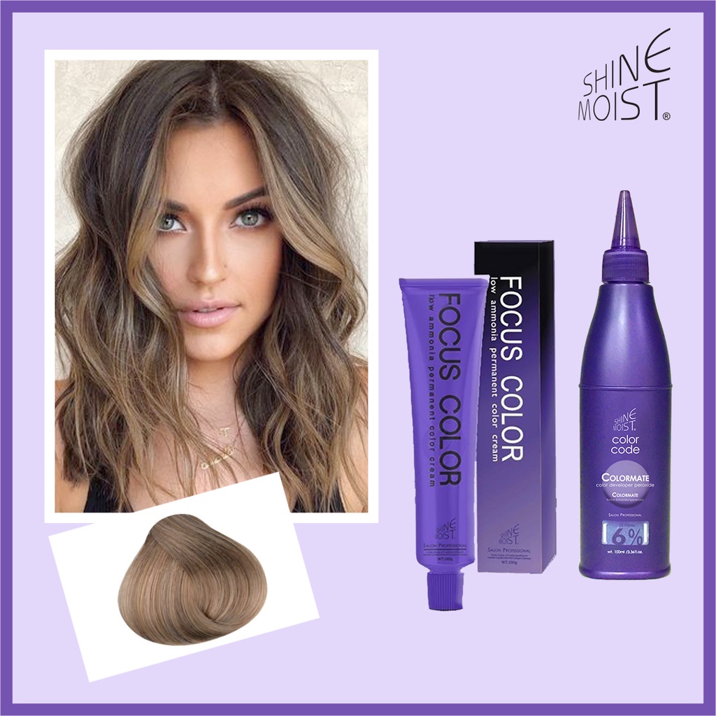 Shine Moist Semi Permanent Hair Dye Focus Hair Color Salon Grade Premium Set with Hot Oil