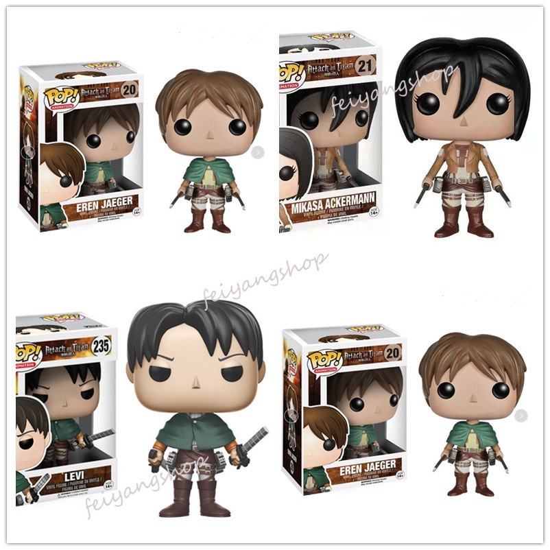 Funko Pop Attack on Titan Eren Levi Mikasa Figure Collection Shopee