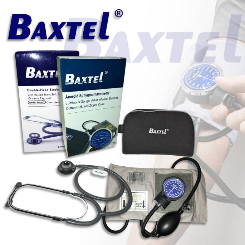 BAXTEL Aneroid Sphygmomanometer and DoubleHead Stethoscope (100