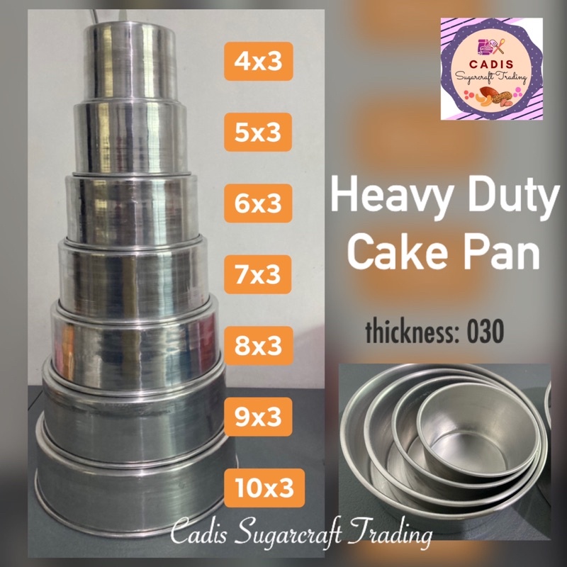 Cake Pan 030 gauge Seamless MAKAPAL Heavy Duty Round Baking Pan 4x3