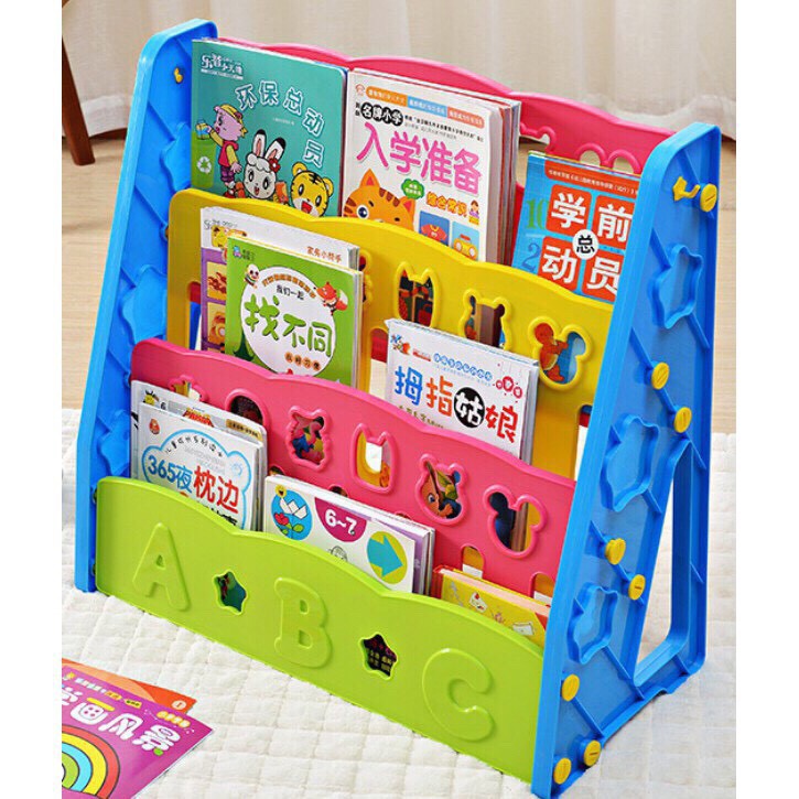 Plastic Book Shelf Easy Plastic Storage 4 Layer for kids Shopee
