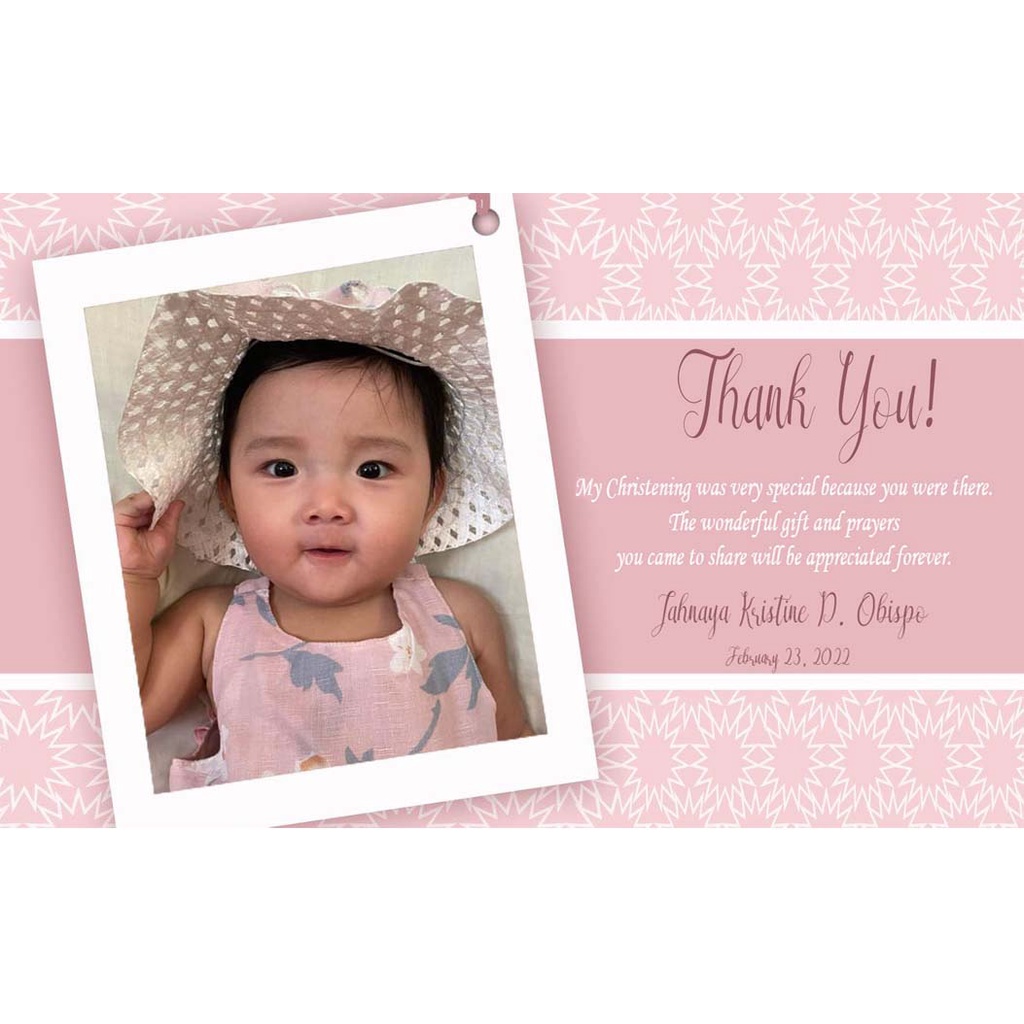 Personalized Thank You Card (Minimum order of 3 sheets) Shopee