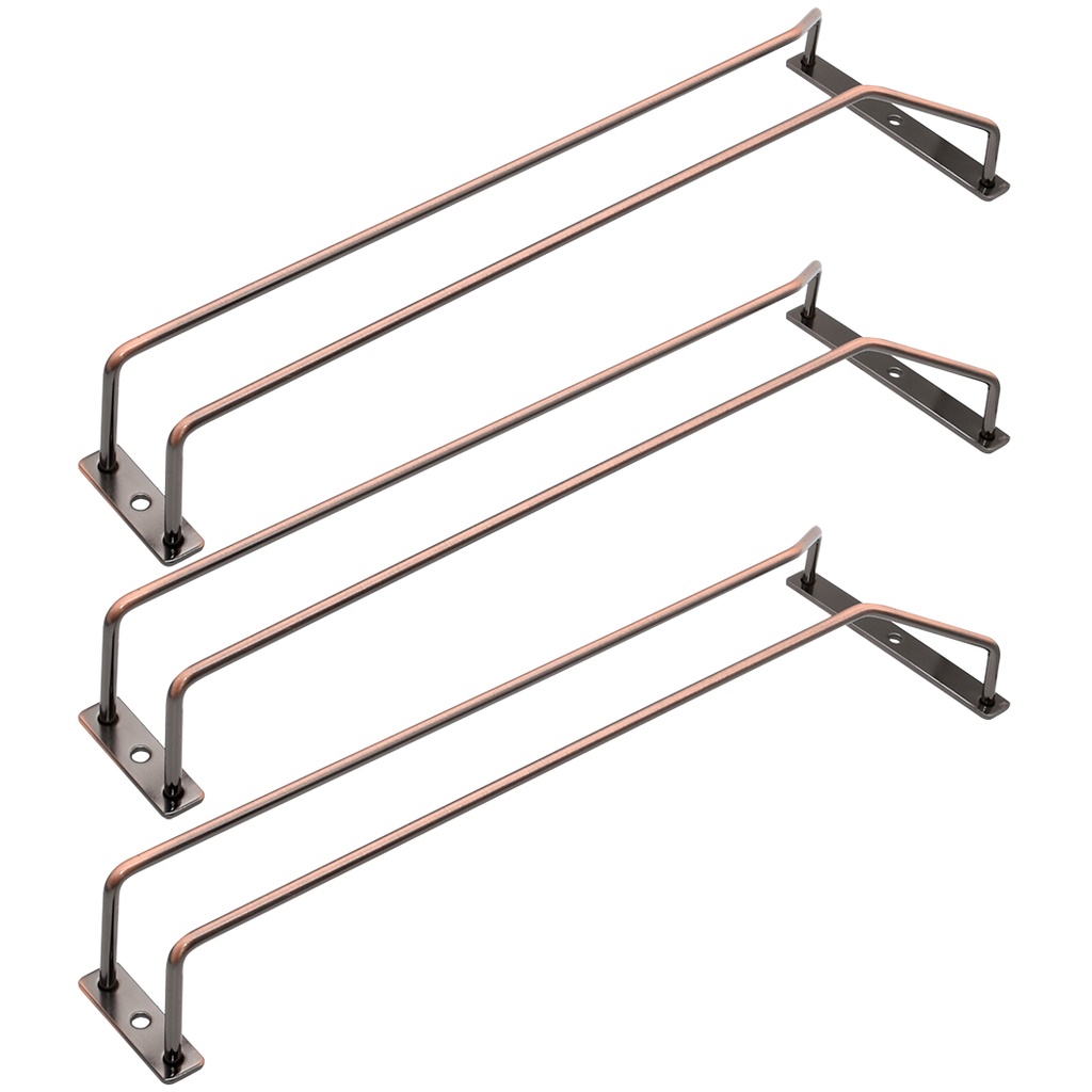 Bronze Wine Glass Rack, Stemware Rack Gold, Wire Hanging Rack, Under Metal Wine Glass