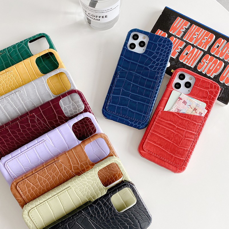 Luxury tide brand 3D crocodile skin Pattern Hard leather phone case for