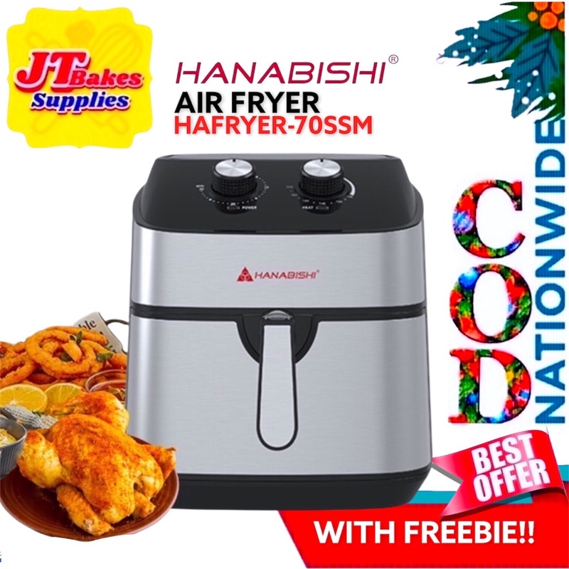 Hanabishi Manual Black/Stainless Air Fryer HAFRYER70SSM 7 Liters with