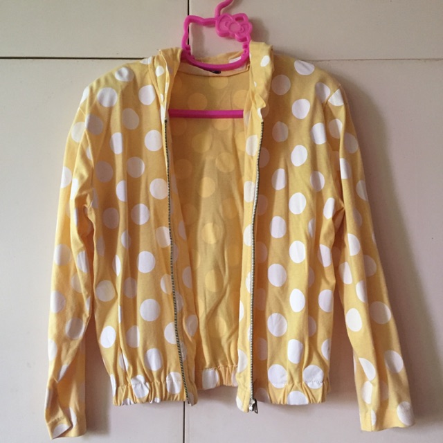 Yellow Jacket Hoodie (Polka dots) Shopee Philippines