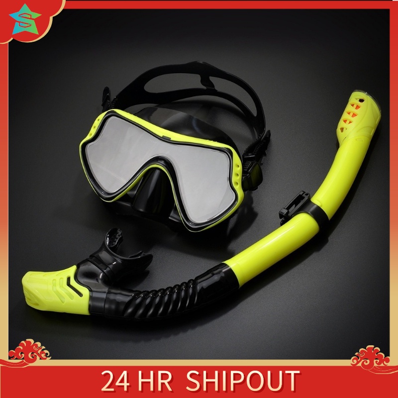 Diving Goggles Tempered Glass Snorkel Set Mask Swimming Snorkeling