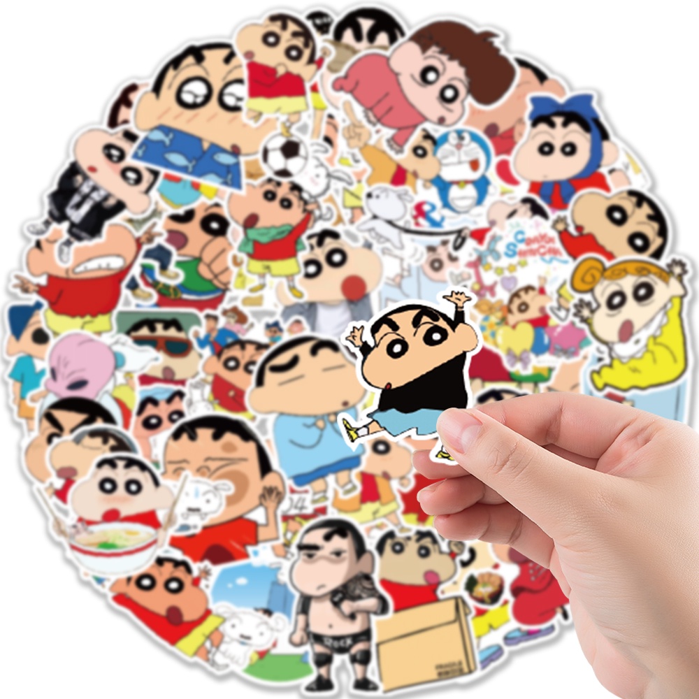 MUYA 50pcs Crayon Shin Chan Stickers for Kids Japanese Cartoon Stickers