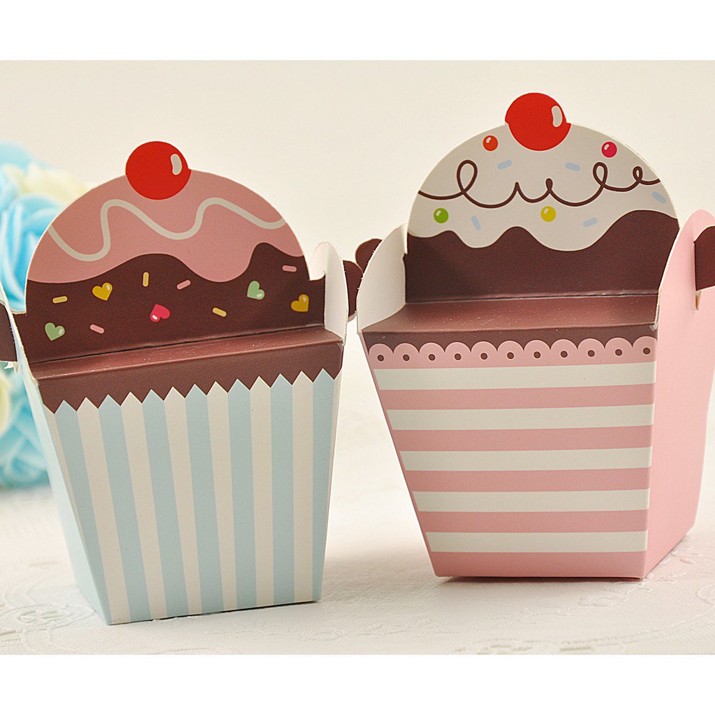50pcs Cherry Cute Cupcake Box Kotak Cookies Kotak Chocolate Gula Gula
