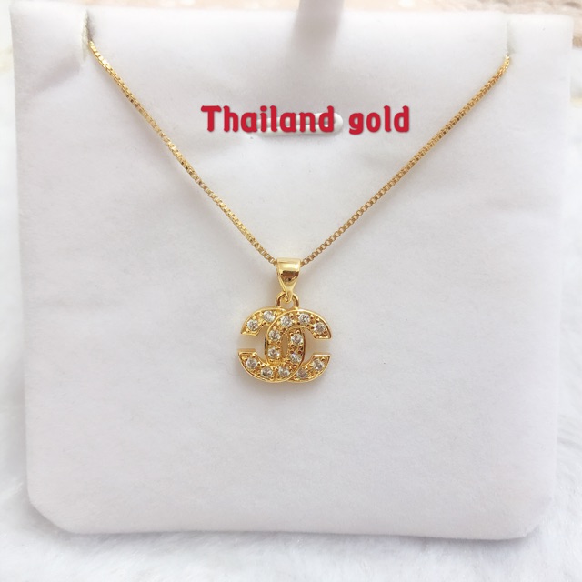 [YH] 10k Bangkok Thailand Gold Plated Diamond Pendant Necklace Shopee