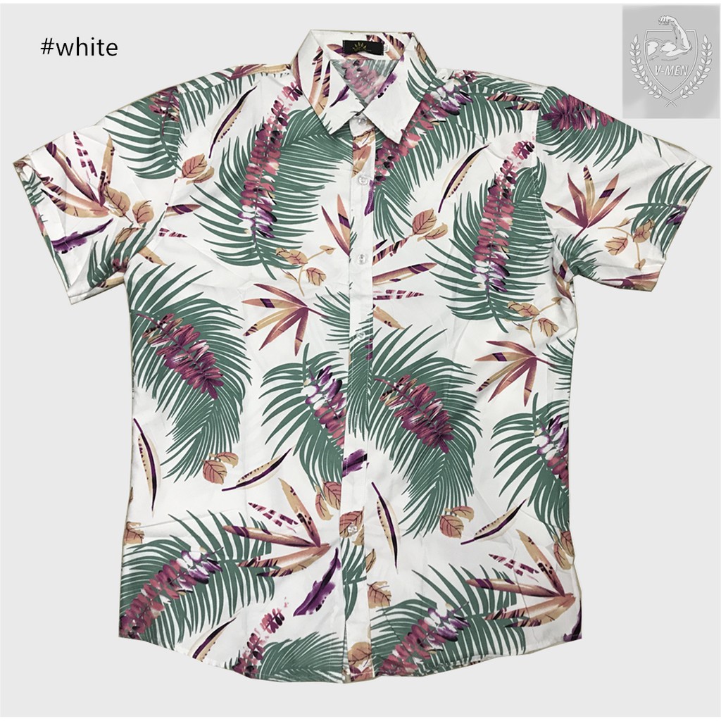 Mens Hawaiian Print Polo Shirts