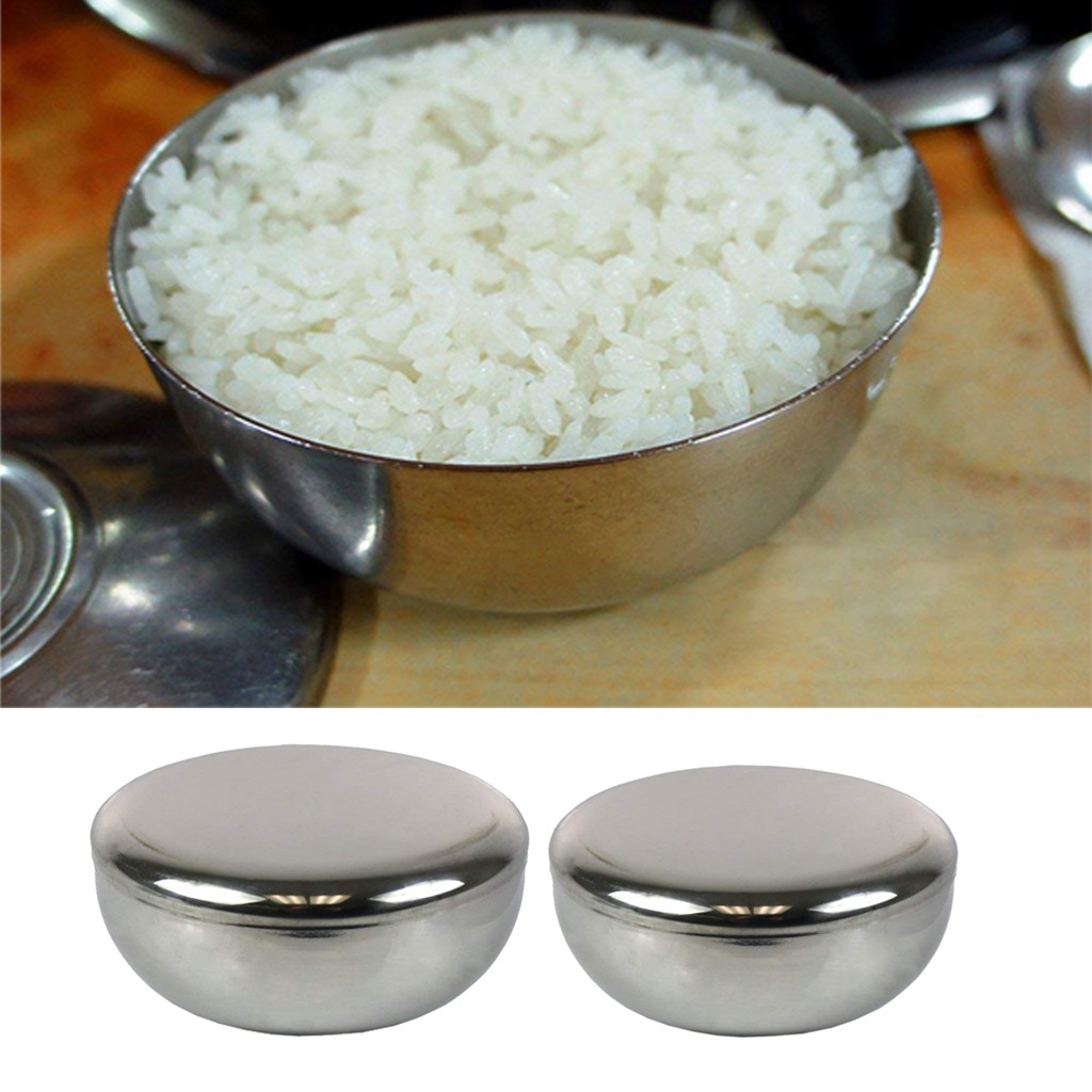 Stainless Steel Korean Rice Bowl with Lid Food Container Mixing Bowl