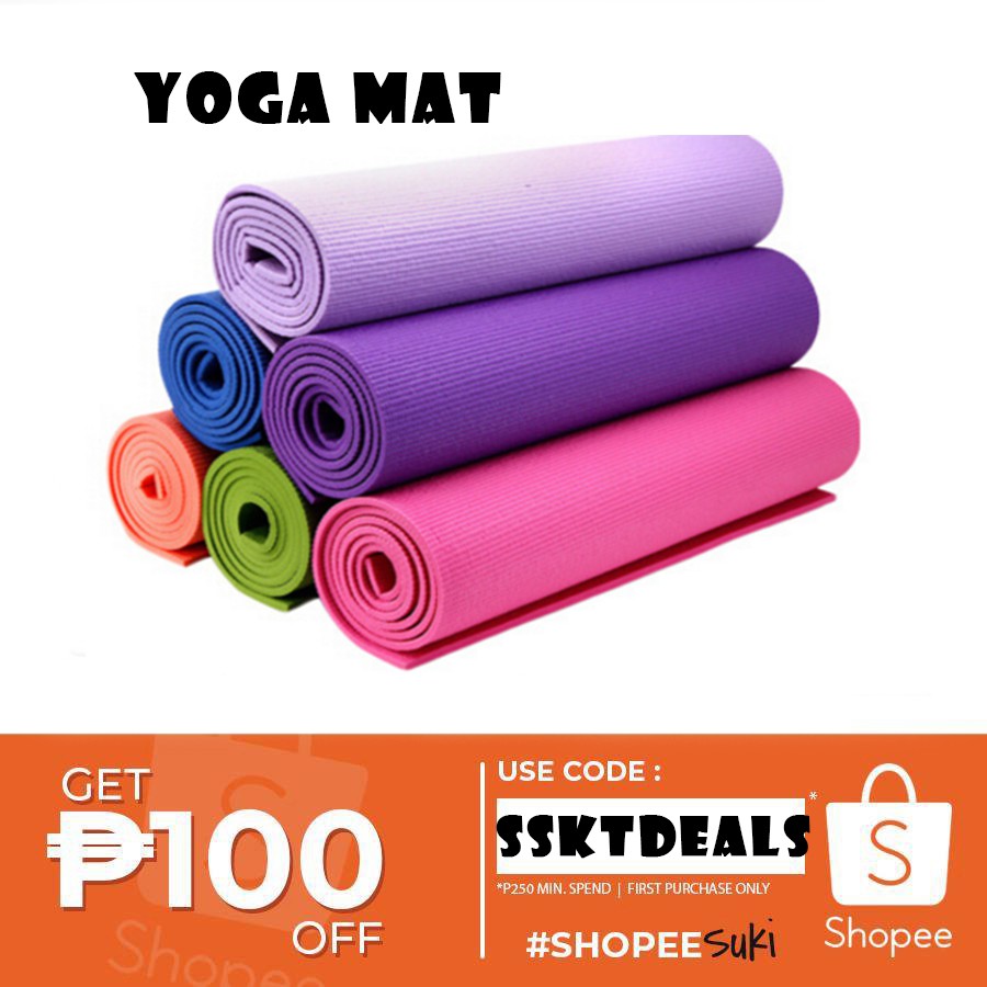 SKT Yoga Mat Size 61cm x 173cm Thickness 0.4cm Matt Shopee Philippines
