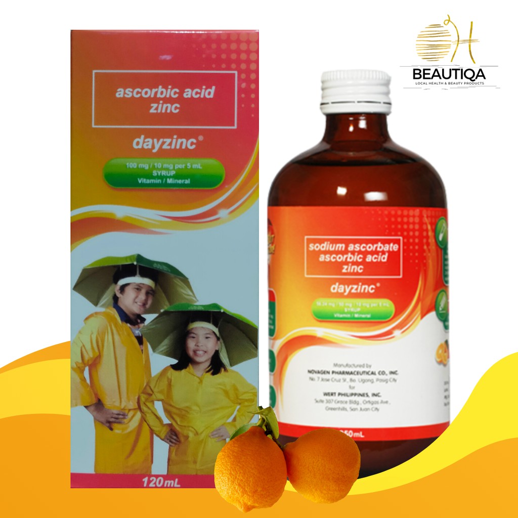 DAYZINC [ Ascorbic Acid Zinc ] with Sodium Ascorbate Vitamin C Syrup for Kids 120 ml Shopee