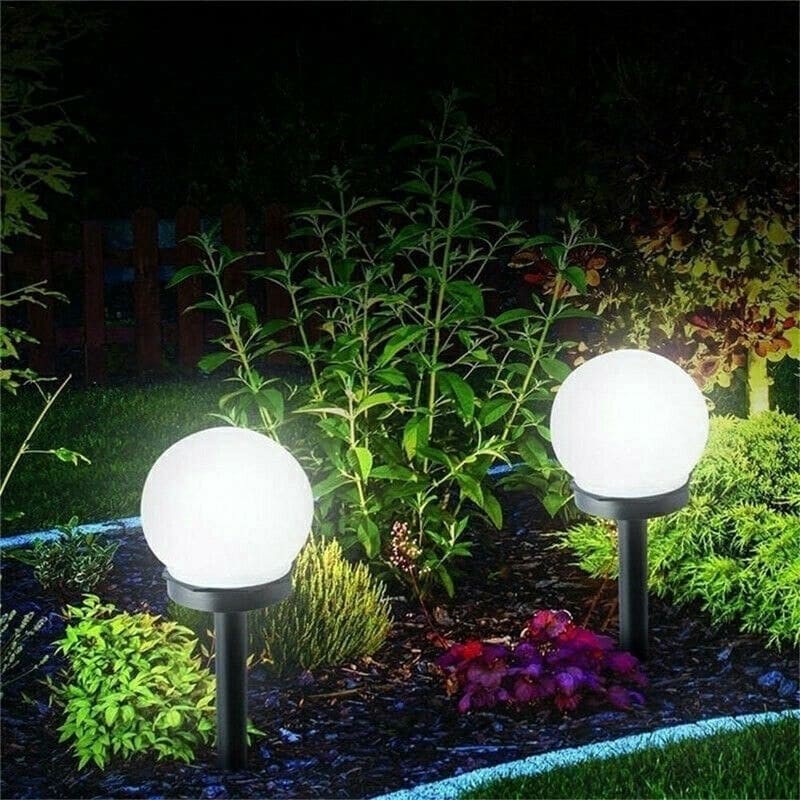 2/4Pcs Solar Light LED Ground Light Round Ball Waterproof Garden