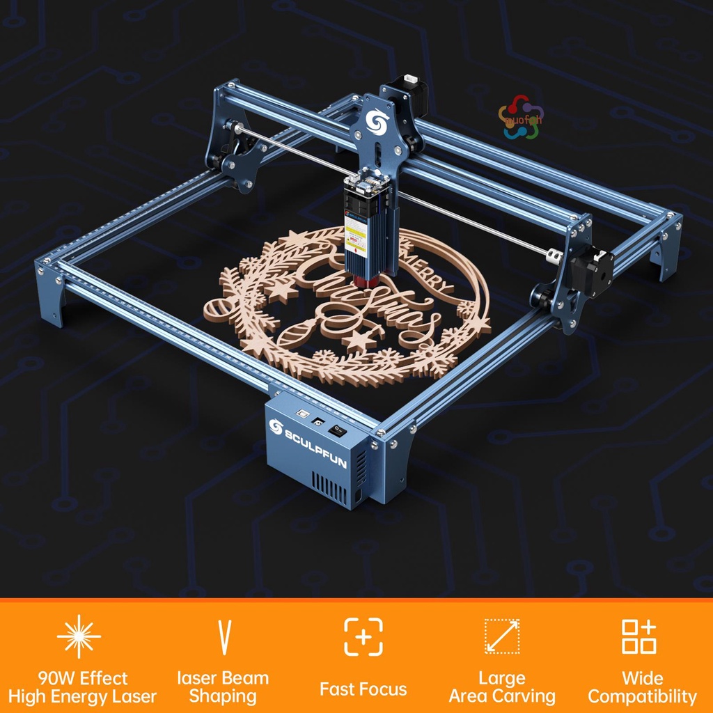 SCULPFUN S9 Laser Engraving Machine Ultrathin Laser Beam Shaping Technology Highprecision Wood