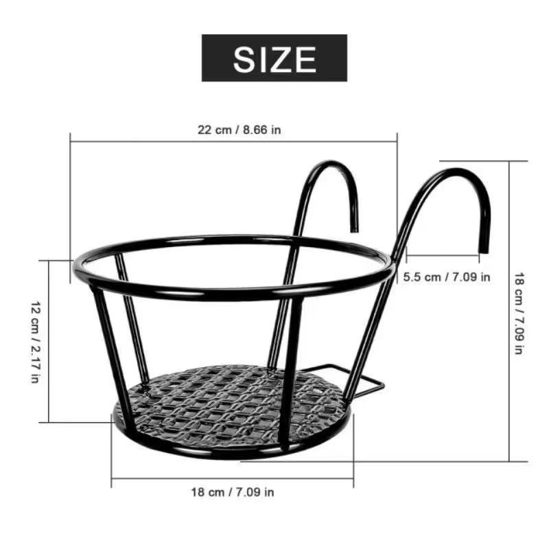 Balcony flower stand household wrought iron hanging flower pot hanger