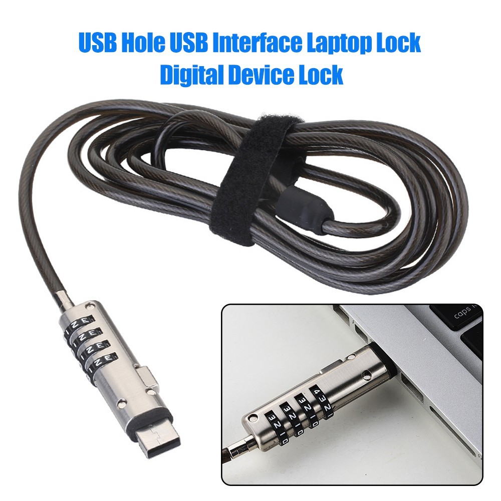USB Notebook Cable Lock Black Shopee Philippines