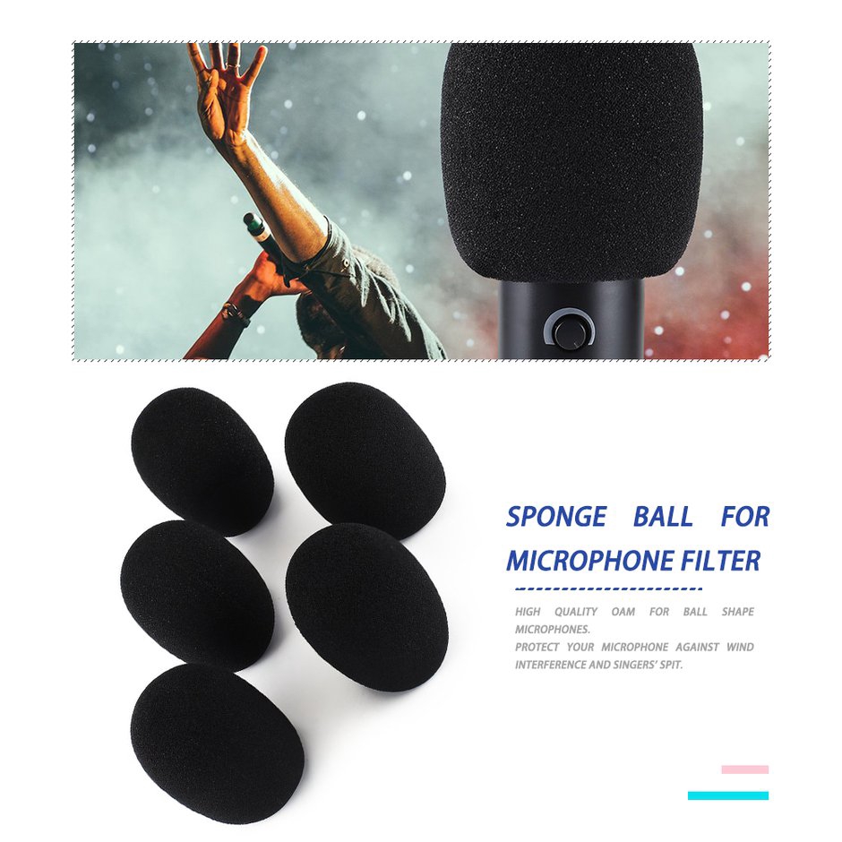 5pcs Headset Replacement Foam Microphone Cover Mic Cover Windshield