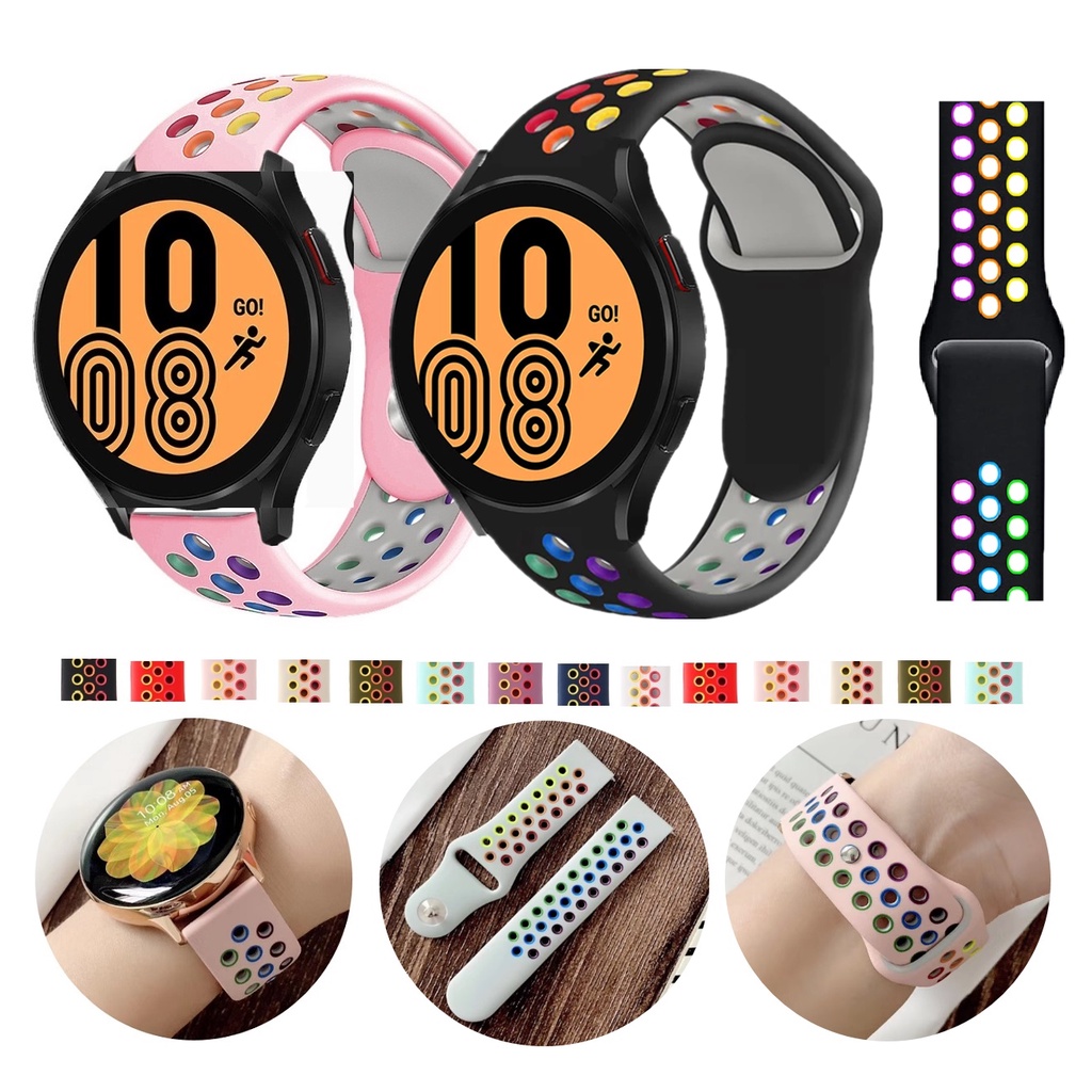Samsung Galaxy Watch 4 Strap 20mm 22mm Rainbow Soft Silicone Galaxy
