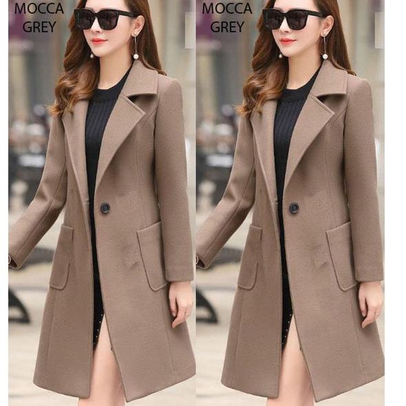 (HUEI (Pocket Long coat (w236) long blazer coat Shopee Philippines