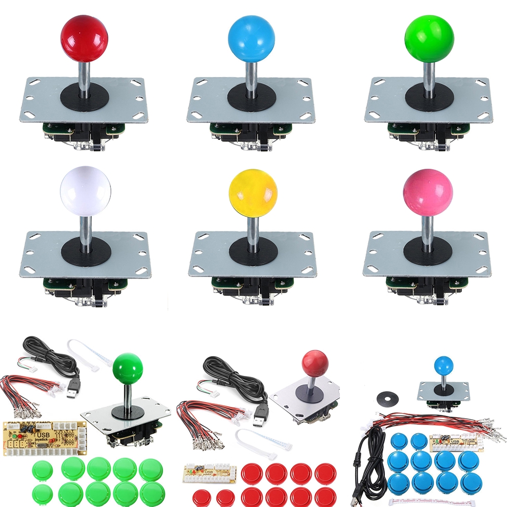 Zero Delay Set Arcade DIY Game Controller USB Joystick LED Lighted Push Button Arcade, Jukeboxes