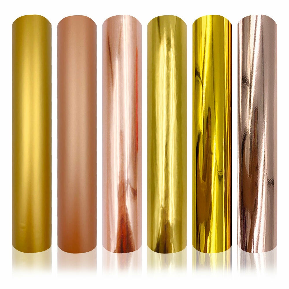for Cricut Vinyl 12"x10" Bundle of 6 Colors Matte Glossy Gold Adhesive