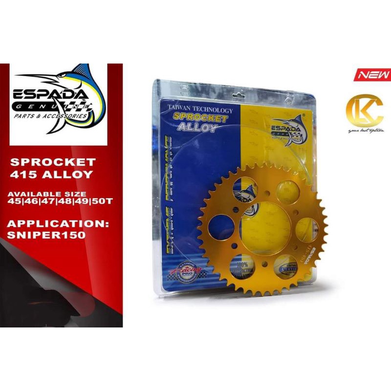 ESPADA SPROCKET 415 45T 50T alloy sniper 150 Shopee Philippines