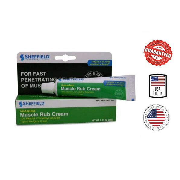 Sheffield US Greaseless Tropical Analgesic Muscle Rub Cream 35g