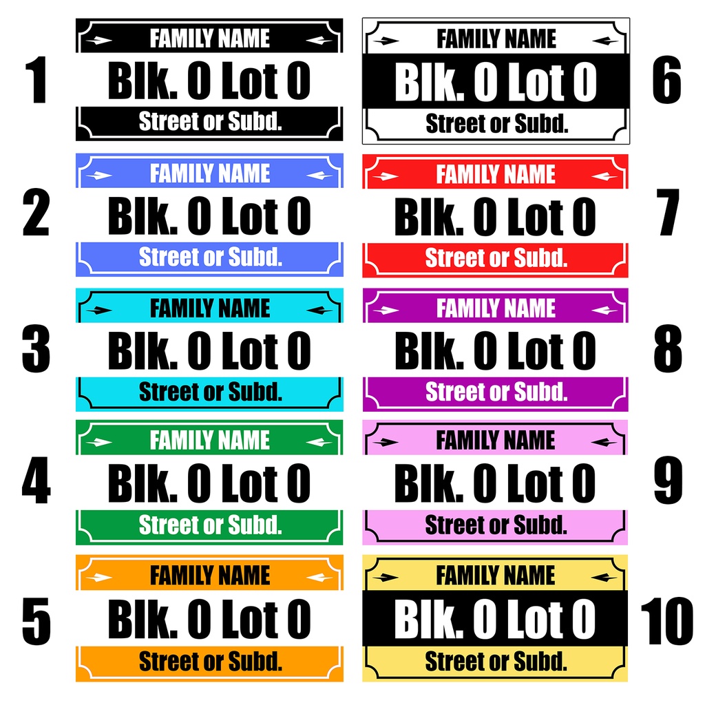 House Address Template / Street Address Template / Signage Shopee Philippines