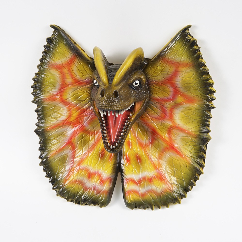 Wall Mounted Dinosaur Wall Bust Realistic Dilophosaurus Head Sculpture