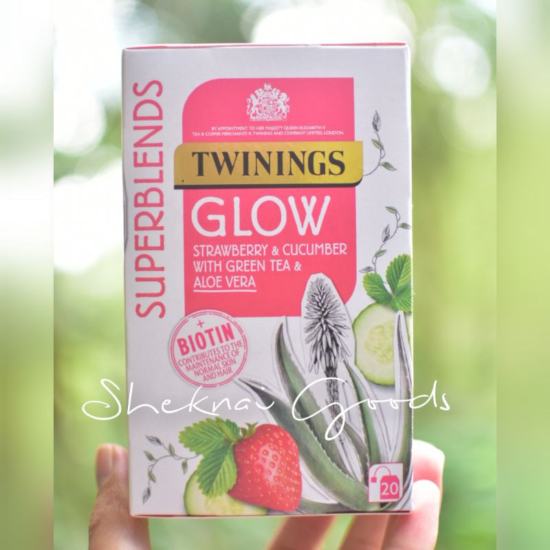 Twinings UK Superblends Glow Tea Strawberry & Cucumber w/ Green Tea
