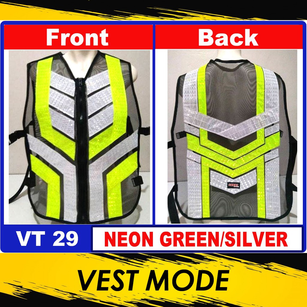 VT29 Motorcycle Rider High Visibility Safety Vest Reflectorized