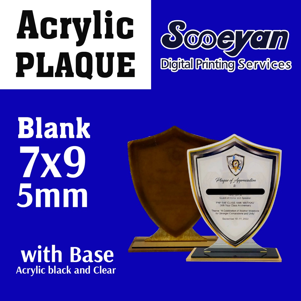 Acrylic Plaque Blank LOGO Shopee Philippines
