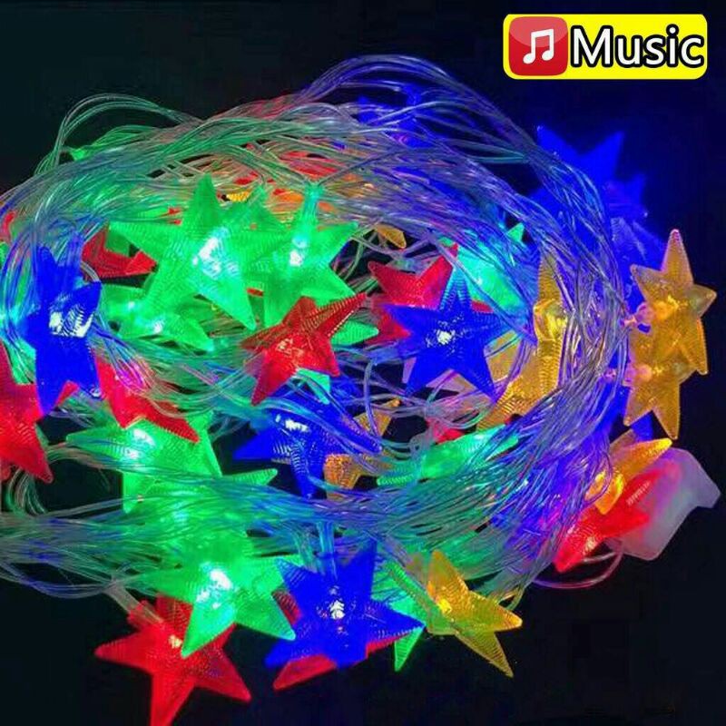 Music Christmas Lights stars LED colorful light 5meter 50L indoor