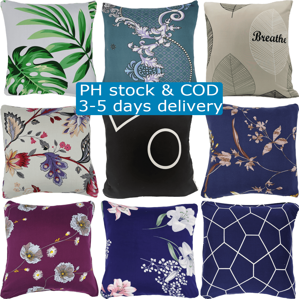 [PH STOCK & COD] 2PCS Elastic Throw Pillow Case Cushion Cover 18inches