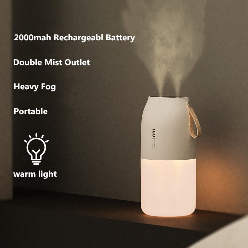 2022 New Humidifier Diffuser 300ml Dual Spout Air Purifier Air